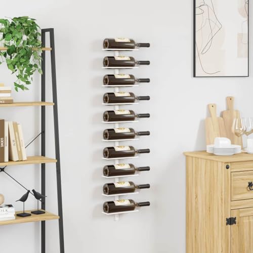 Soporte para vino de pared para 10 botellas blanco miniatura 3