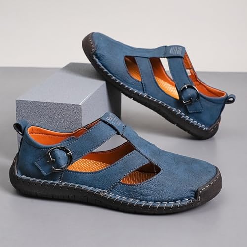 Sandalias estilo piel para hombre con sofisticada puntera cerrada 4