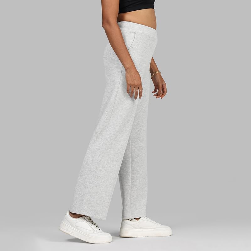 Image of BlissClub Womens BareButter Straight Pants, High Rise, Straight fit,Pockets, Comfortable Waistband,Regular Variant Below 5'4