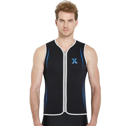Chaleco para hombre de neopreno 3mm sin mangas con cierre frontal para nadar, bucear y surfear miniatura 1