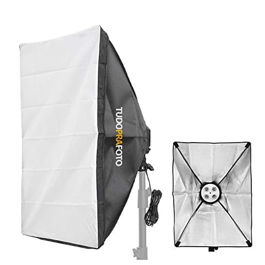 Softbox 50x70 Iluminador TUDOPRAFOTO c/Soquete 4 Lâmpadas