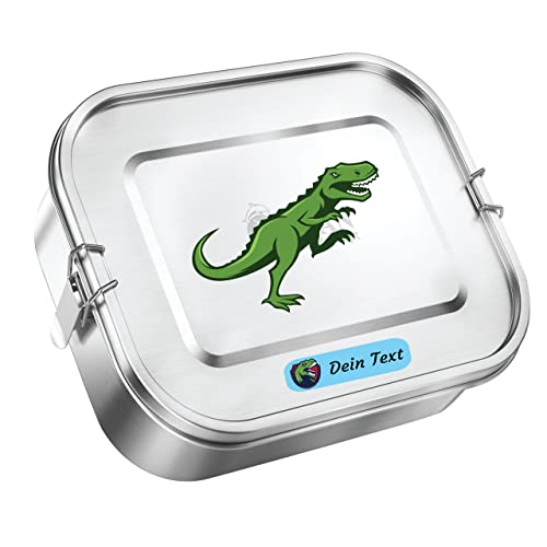 OzeanKonzept Personalisierte Edelstahl Brotdose mit Namen für Kinder, auslaufsicher, Premium Lunchbox mit 2 Trenner und extra GRATIS Austauschdichtung, Nachhaltige persönliche Geschenke für Kinder Cover