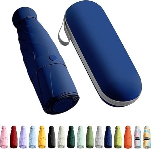 Aroja Mini Umbrella with Case for Men Women Compact Travelling Umbrella, Polyester UV Protection Summer Anti Slip Handle- Use in Rain & Summer Frame