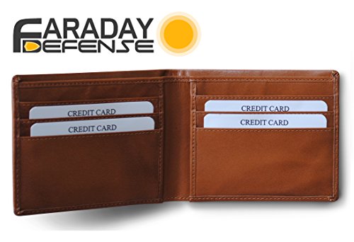 RFID Blocking Men's Bifold Wallet - Genuine Deluxe Camel Leather, ID Theft Protection2