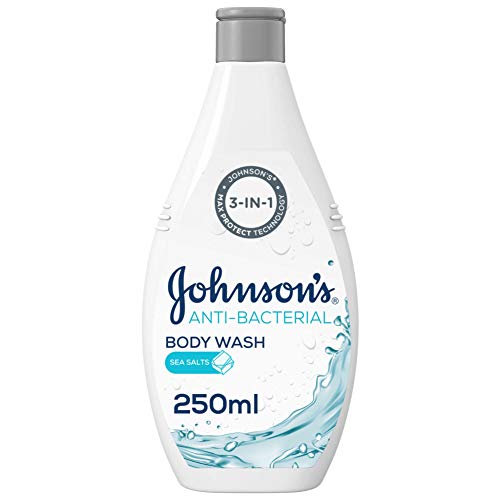 Johnsons Body Wash 250ml Anti-Bacterial Sea Salts combines max protect germ-removal technology and pure glycerin 3-in-1 formula that washes away 99.9% of germs