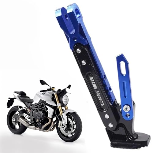 Béquille latérale de moto violette avec support et accessoires universels