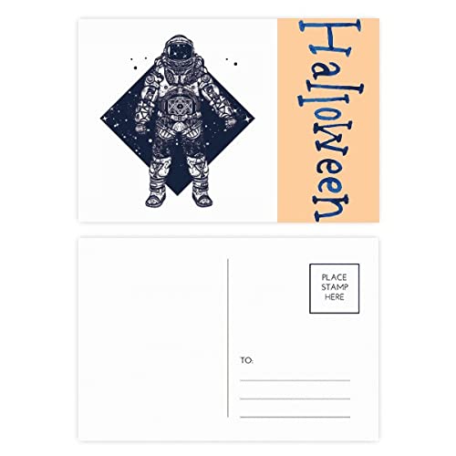 Cartes postales Halloween astronaute univers pour remplacer les invitations ordinaires