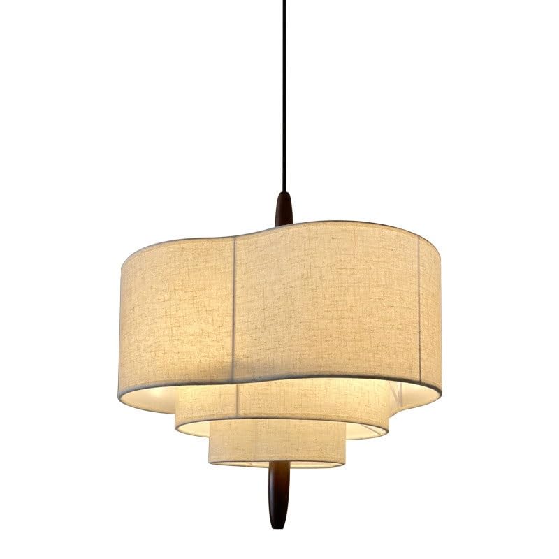 Lampe suspendue E27 en bois massif pour salon avec lustre à 3 modes de couleur