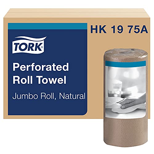 Tork Jumbo Perforated Roll Towel Natural, Certified Compostable, 12 x 210 Towels, HK1975A #1