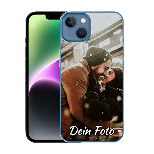 K&ouml;nig Design Handyh&uuml;lle mit Foto f&uuml;r Apple iPhone 14 - Personalisierte H&uuml;lle, selber gestalten, mit Bild - Schutzh&uuml;lle aus weichem TPU Silikon Gel Material