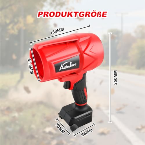AUTOJARE Cordless Leaf Blower Compatible with Milwaukee m18 Battery Brushless Handheld Jet Fan Variable Speed 30000RPM Electric Blower for Home Cleaning, Car, Outdoor, Dust Clearing (NO Battery) - Thumbnail 3
