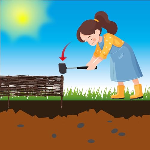 UrFence 1 Stück Beeteinfassung Weide - 100x20 Weidengeflecht Zaunelemente zum Stecken - Rasenkante 20 cm Hoch - Beetbegrenzung Holz Steckzaun Weidenzaun Beetumrandung Gartenweg Flechtzaun Gartenzaun