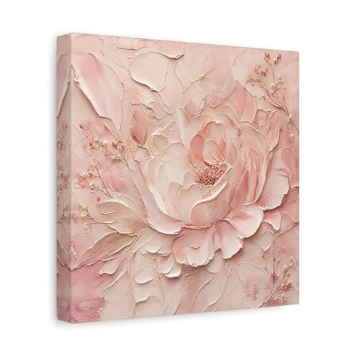 Toile pivoine rose pour mur d'accentuation de salon chic