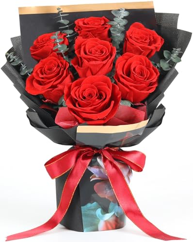 Jtoder 7 Roses Preserved Bouquet