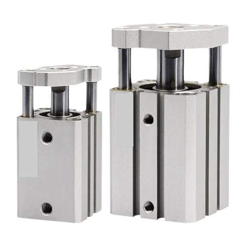 Cilindro neumático CQMB25 de doble efecto y compacto con carrera de 15mm 3