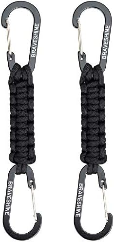 Keychain with Snap Hook Carabiner Clips, Paracord Keychain Carabiner Clips with Locking D Ring Hooks Hangers, Heavy Duty Lanyard Key Chain for Car Keys, Backpack, Tools, Men, Women