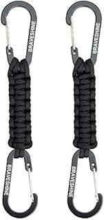 Keychain with Snap Hook Carabiner Clips, Paracord Keychain Carabiner Clips with Locking D Ring Hooks Hangers, Heavy Duty Lanyard Key Chain for Car Keys, Backpack, Tools, Men, Women