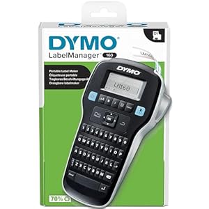 Dymo LabelManager 160 Label Maker | Handheld Label Printer with QWERTY Keyboard | Includes Black & White D1 Label Tape (12mm) | For Home & Office