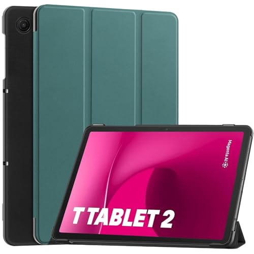 GIOPUEY Hülle Kompatibel mit Telekom T Tablet 2 10.1 Inch 2025, Flip Hülle [Bracket-Funktion] 360° Schutz - Grün