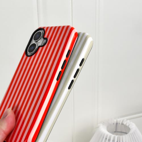 Coque iPhone 16 esthétique à rayures, finition TPU premium