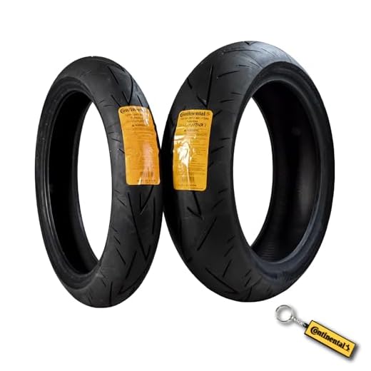 Continental Conti Sport Attack 2 120/70ZR17 Front & 180/55ZR17 Rear Sports Motorcycle Tires - High-Performance Grip, Enhanced Stability, and Quick Warm-Up 120/70-17, 180/55-17 with Keychain