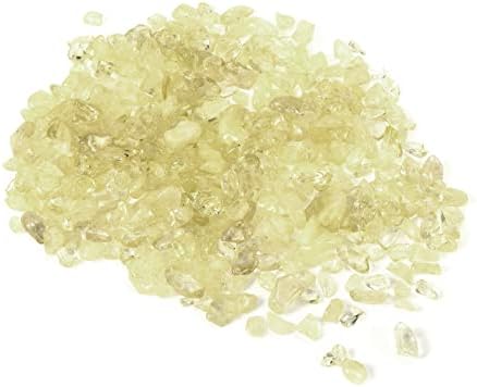 sourcing map 100g/0.22lb 5-7mm Tumbled Chips Stone, Natural Crushed Crystal Quartz Irregular Polished Stones Gravel Decoration for Aquarium Plants Vase Filler, Yellow