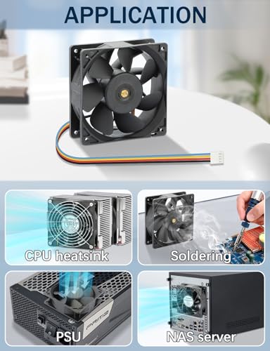 AmRunJe 120mm x 38mm PWM 4Pin Computer Fan 12v DC Dual Ball Bearing Cooling Fan for CPU Server CPU Case mid-Tower Heat-Sink Desktop - Thumbnail 5