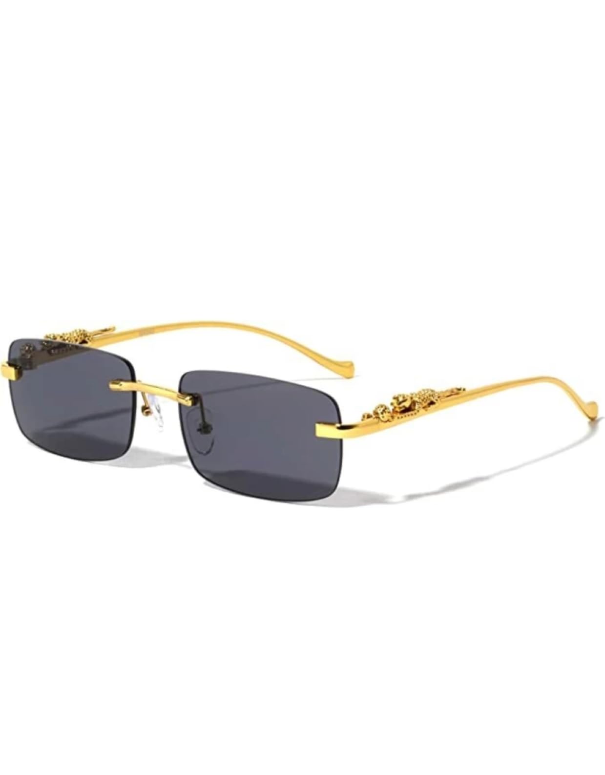 Luxurious Gold-Rimmed Rectangular Sunglasses with UV Protection – Elegant and Stylish Eyewear for Men and Women-image-22