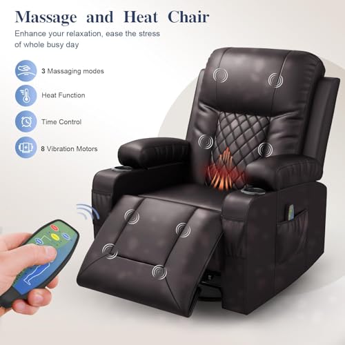 Sillón reclinable con masaje tapizado en cuero PU miniatura 4