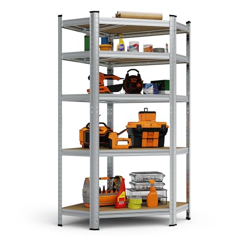 VonHaus Garage Shelving Units - Heavy Duty Racking for Home, Office, Shed and Garage Storage - 5-Tier Shelving Units for Storage, 175kg Capacity Per Shelf - 1.5m Racking