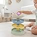 Little Rawr Silicone Ball Drop Tower Toy for Toddlers, 4-Tier Rolling Ramp Track with Wooden Balls, Soft Food-Grade Silicone Montessori Toy for Early Learning, Fine Motor Skill Development, Ages 1–3