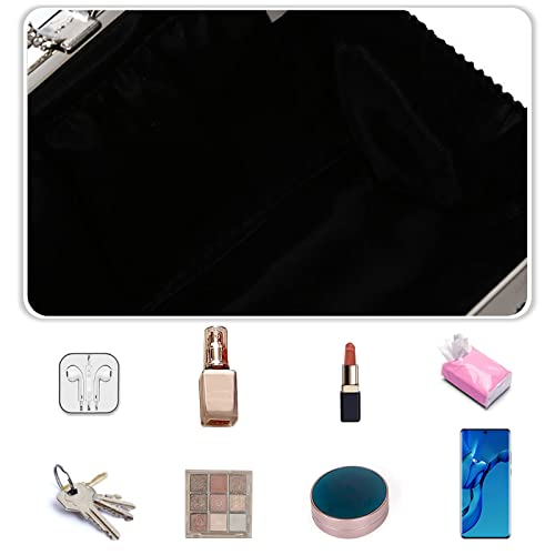 CORIOS Women Velvet Evening Bag Sparkly Rhinestone Clutch Bag Bridal Wedding Purse Charming Glittering Handbag Elegant Crossbody Bag Shoulder Bag for Wedding Banquet Cocktail Prom Party Black by CORIOS - Used condition - Image 5