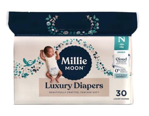 Image of Milli Moon Luxury Diaper for Newborn - (Size and Count, 30) Unisex Diaper