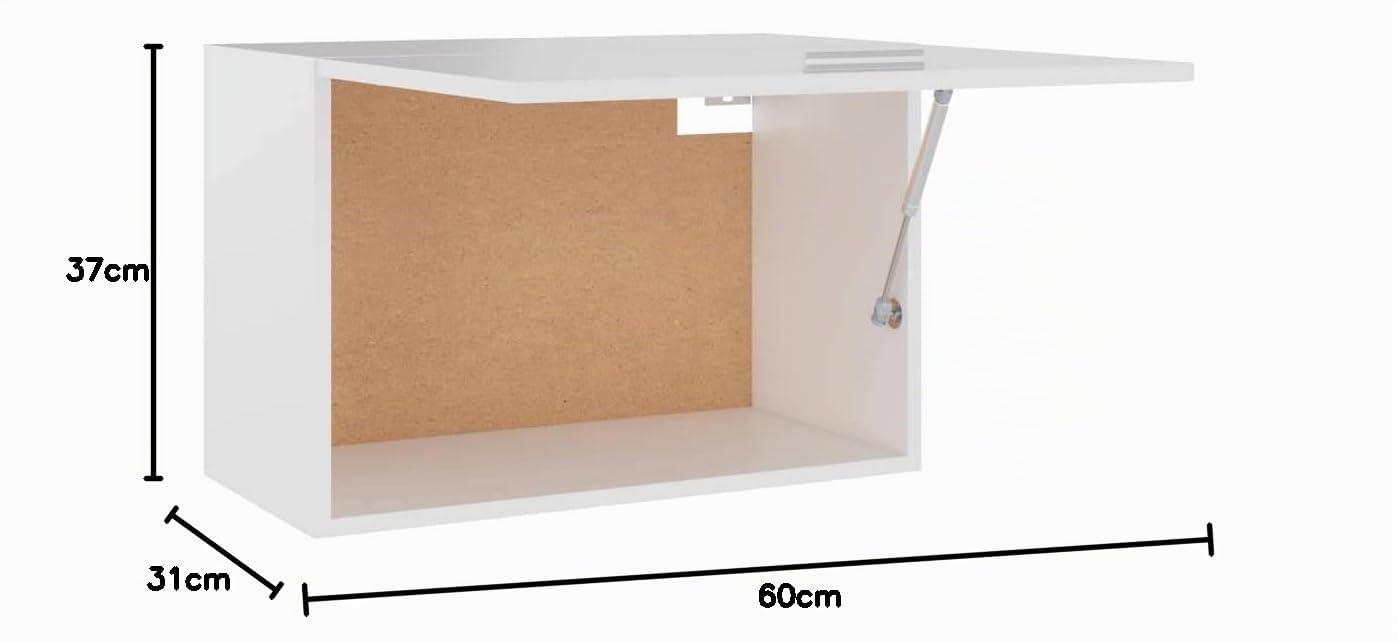 vidaXL Hängeschrank 1 Regalboden Küche Schrank Einbauküche Küchenzeile Küchenmöbel Oberschrank Küchenschrank Hochglanz-Weiß 60x31x40cm Holzwerkstoff