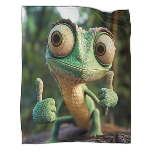 kaiyun Camaleonte Coperte Gesto del pollice in su Coperta Da Viaggio Super Morbida,leggera,calda E Confortevole 50x60inch(127x152cm)