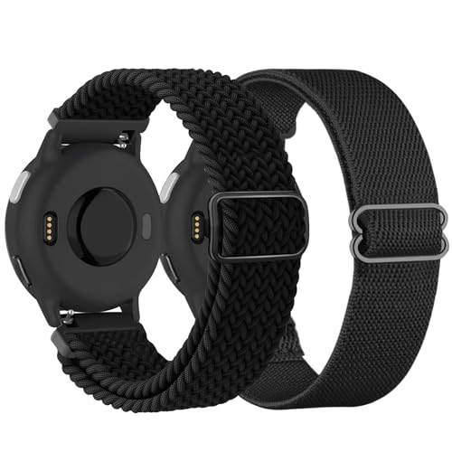 TUCOMO Dehnbares Nylon Armband Kompatibel mit Garmin Vivoactive 6/Vivoactive 5 / Vivoactive 3, 20mm Geflochtenes Loop Elastische Ersatzband für Garmin Venu Sq/Venu Sq 2/Venu 2 Plus/Venu Herren Damen