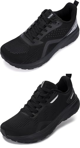 BRONAX Mens Wide Running Shoes Black Size 10