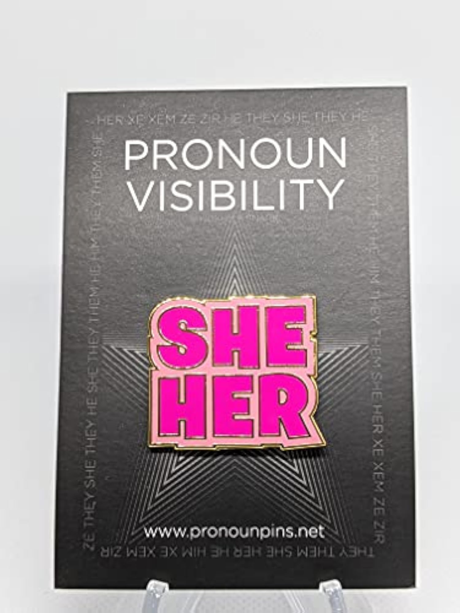 She Her Pronoun Pin Block Type Enamel