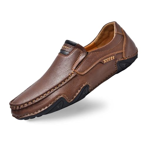 Men's Leather Slip On Loafers Casual Shoes Comfortable Lightweight Walking Driving Dress Loafers for Daily Wear