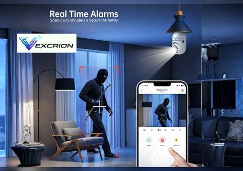 Image of 2MP HD WiFi Bulb Camera 360 PTZ Night Vision Home CCTV Cam Security Camera (128 GB)