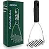 Beneno Stainless Steel Wire Potato Masher, Heavy Duty Sturdy Easy Grip Masher Kitchen Tools with Non-Slip Soft Rubber Handle, Effortless Mashing Tool for Potatoes, Avocados, Dishwasher Safe, Rustproof