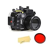 SeaFrogs Underwater Housing for Panasonic Lumix GH5/ GH5 S/ GH5 II 40M/130ft Waterproof Case w/ 67mm Red Filter