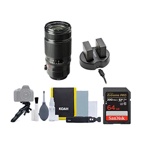 Fujifilm Xf 50-140Mm F/2.8 R Lm Ois Wr Lens Bundle With Rechargeable Battery And Dual Charger, 64Gb Memory Card, And Cleaning Kit (4 Items) #TOP13