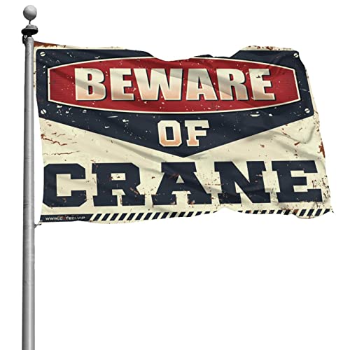 Drapeaux de voiture xxl décoration de cour arrière méfiez-vous des grues 152x244