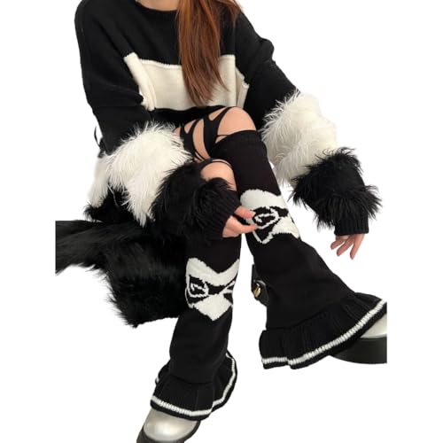 Leg Warmers for Women Girls Sweet Lolitas Leg Warmers Bpw Knitted Long Socks Leg Stockings