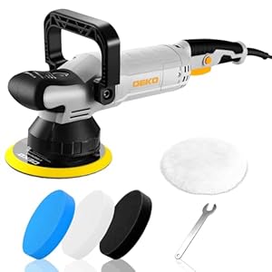 Dual Action Polisher Buffer Machine: DEKOPRO 900W Electric Random Polish Kit with 150MM Pad, 6 Variable Speed 600-4000RPM 15MM Orbit- for Car Detailing Polishing Waxing