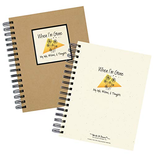 Journals Unlimited "Write It Down!" Series Guided Journal, When I'm Gone, My Info, Wishes, & Thoughts Journal, With A Kraft Hard Cover, Made Of Recycled Materials, 7.5"X 9" #TOP1