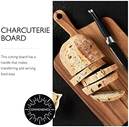 Cole & Mason H722132 Barkway Medium Chopping Board With Handle | Wooden Board/Cutting Board/Serving Board | Acacia Wood | (L)460mm x (W)270mm x (D)20mm | Not Suitable For The Dishwasher