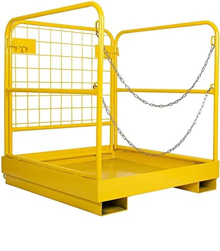 36x36 Forklift Safety Cage Heavy Duty Steel Sturdy Stable Structure 1100 LBS Capacity Folding Storage
