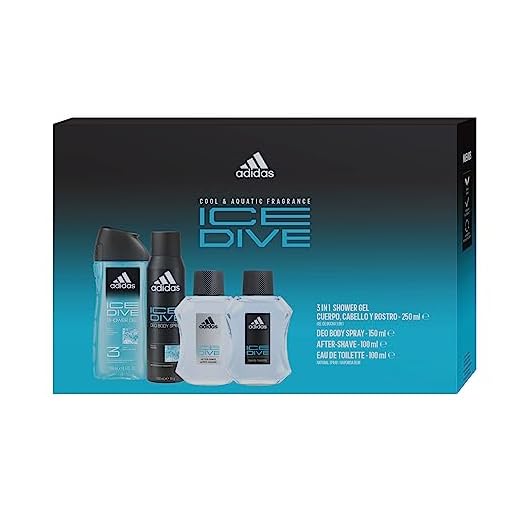 ADIDAS Set Ice Dive: Eau de Toilette 100ml + Body Spray 150ml + Shower Gel 250ml + After Shave 100ml